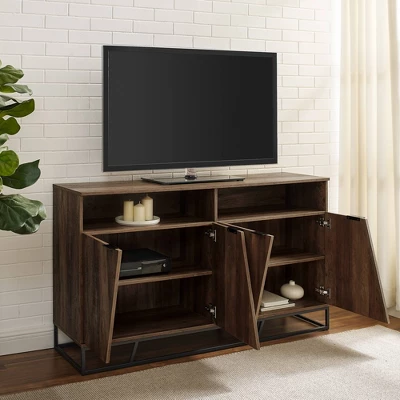 58" 4 Door Contemporary Storage Console Sideboard - Saracina Home - Image 6