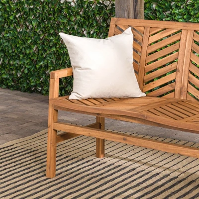 Slatted Chevron Acacia Wood Patio Loveseat – Saracina Home - Image 8