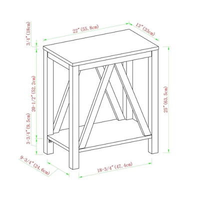 Taylen A Frame Farmhouse Open Storage Side Table - Saracina Home - Image 5