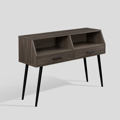 Modern 2 Drawer Angled Console Table - Saracina Home - Image 11