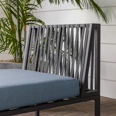 Outdoor Modern Modular Patio Side Chair Blue - Saracina Home - Image 9