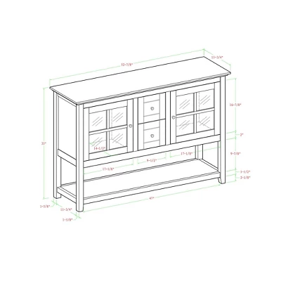 Tasi Transitional Buffet With Lower Shelf TV Stand For TVs Up To 58" - Saracina Home - Image 4
