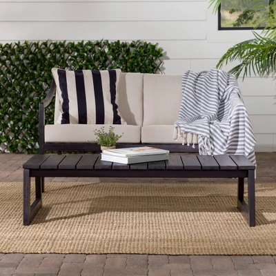Saracina Home Acacia Slatted Rectangular Patio Coffee Table - Image 3