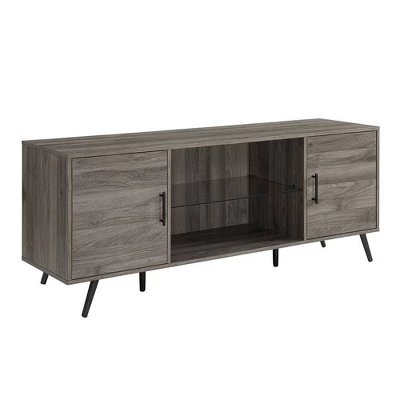 2 Door Mid-Century Modern Wood Storage TV Stand For TVs Up To 65" - Saracina Home - Image 13